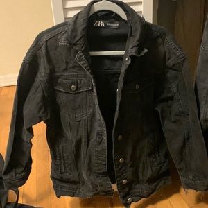 Zara black denim jacket XS